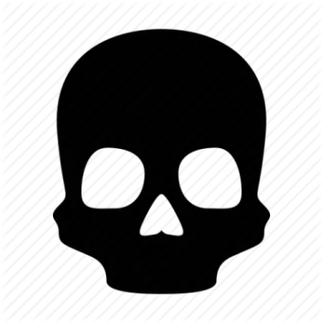 a skull icon on a white background
