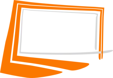 an orange frame with a white background
