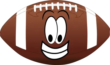 a cartoon football ball with a smiling face