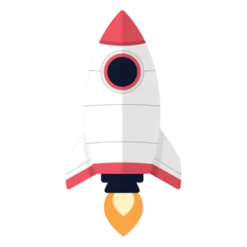 an illustration of a rocket on a white background