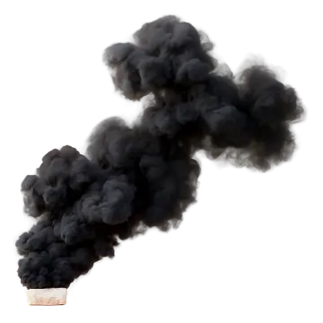 black smoke on a white background
