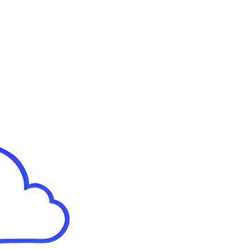 a blue cloud with a red arrow on top of it