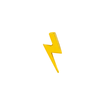 a yellow lightning bolt on white background