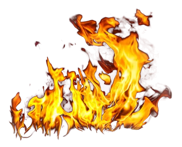 a fire on a white background