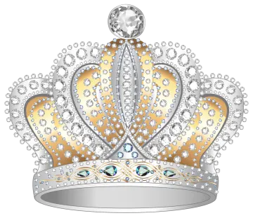 a silver and gold crown with jewels
