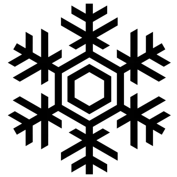 a black and white snowfl icon