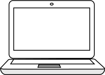 a laptop with a blank screen
