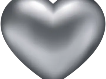 a silver heart on white background
