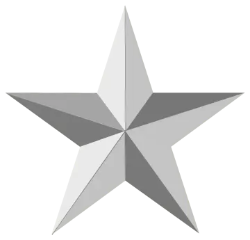 a silver star on a white background