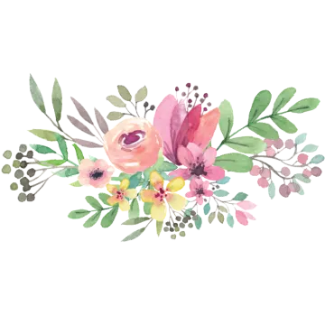 a watercolor floral arrangement on a white background