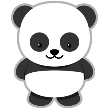 a black and white panda bear sitting on the ground