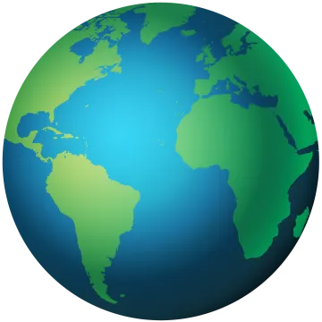 a blue and green globe