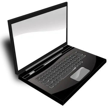 a laptop computer with a blank screen