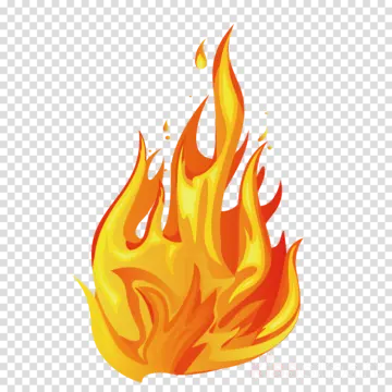 a burning fire on a transparent background