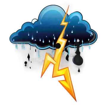 a cloud with rain and lightning on it