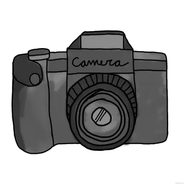 a camera with the word camera on it