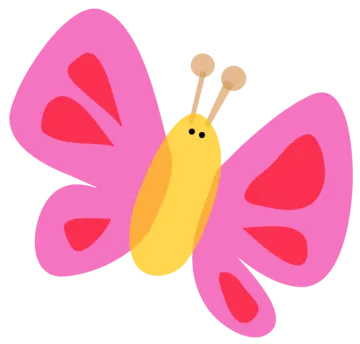 a pink butterfly on a white background