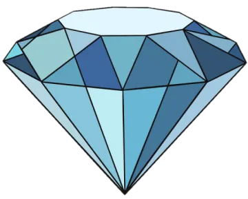 a blue diamond on a white background