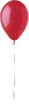 a red balloon on a white background