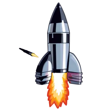 an illustration of a rocket flying through the air
