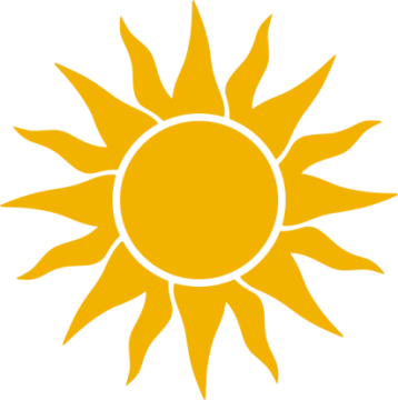 a yellow sun on a white background