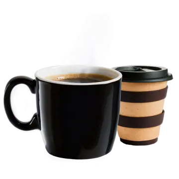 two coffee mugs on a white background
