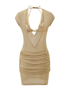 a beige dress on a white background