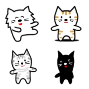 a set of four cats with different expressions