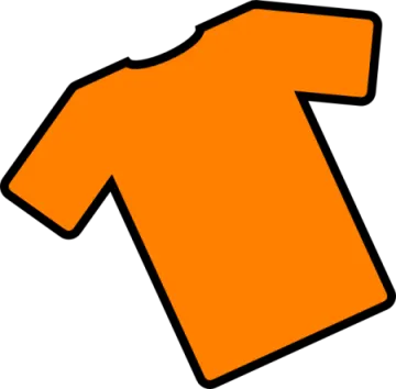 an orange t - shirt