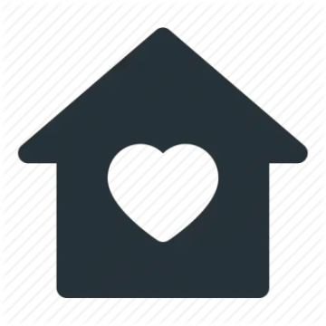 a house with a heart inside