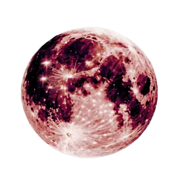 a pink moon on a white background