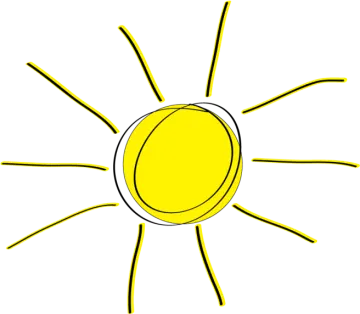 a yellow sun with rays