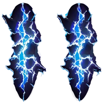 a pair of blue and black lightning stickers