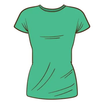 a women's green t - shirt