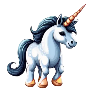 an illustration of a cartoon unicorn