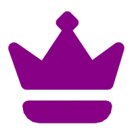 a purple crown on a white background