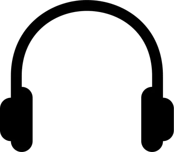 a black and white headphone icon