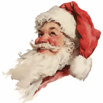 a watercolor painting of a santa claus