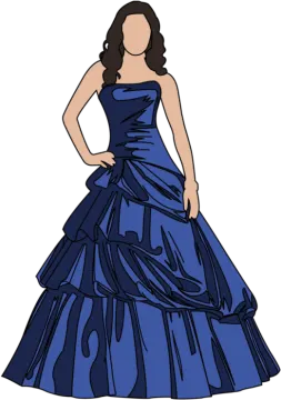 a woman in a blue dress