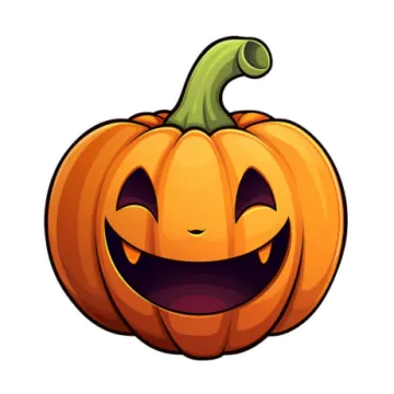 a cartoon pumpkin with its mouth open