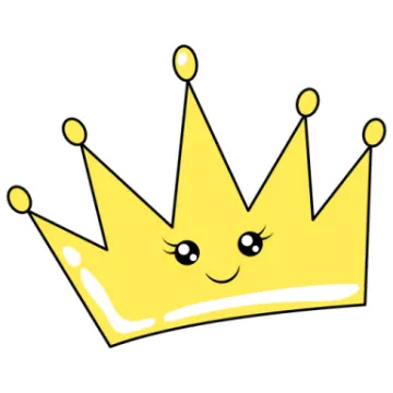 a yellow crown with a smiling face