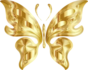 a gold butterfly on a white background