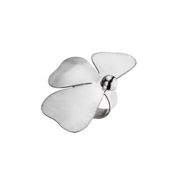 a silver flower on a white background