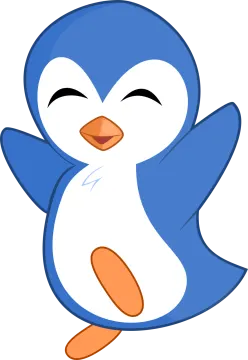 a blue penguin with an orange beak