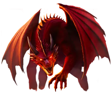 a red dragon on a white background