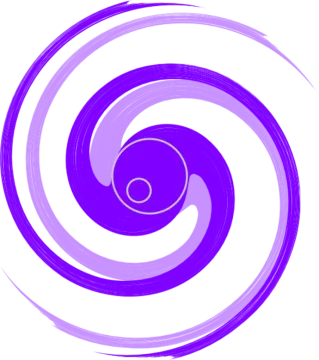 a purple and white swirl on a white background