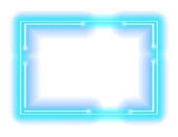 a blue neon frame on a white background