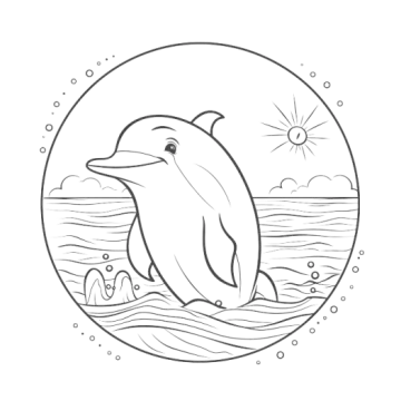 a dolphin jumping out of the water in a circle
