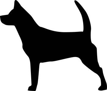 a black and white silhouette of a dog