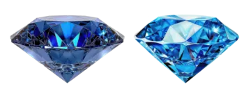 a pair of blue and white diamonds